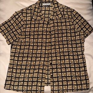 Notations Women’s Black and Cream Grid Shirt